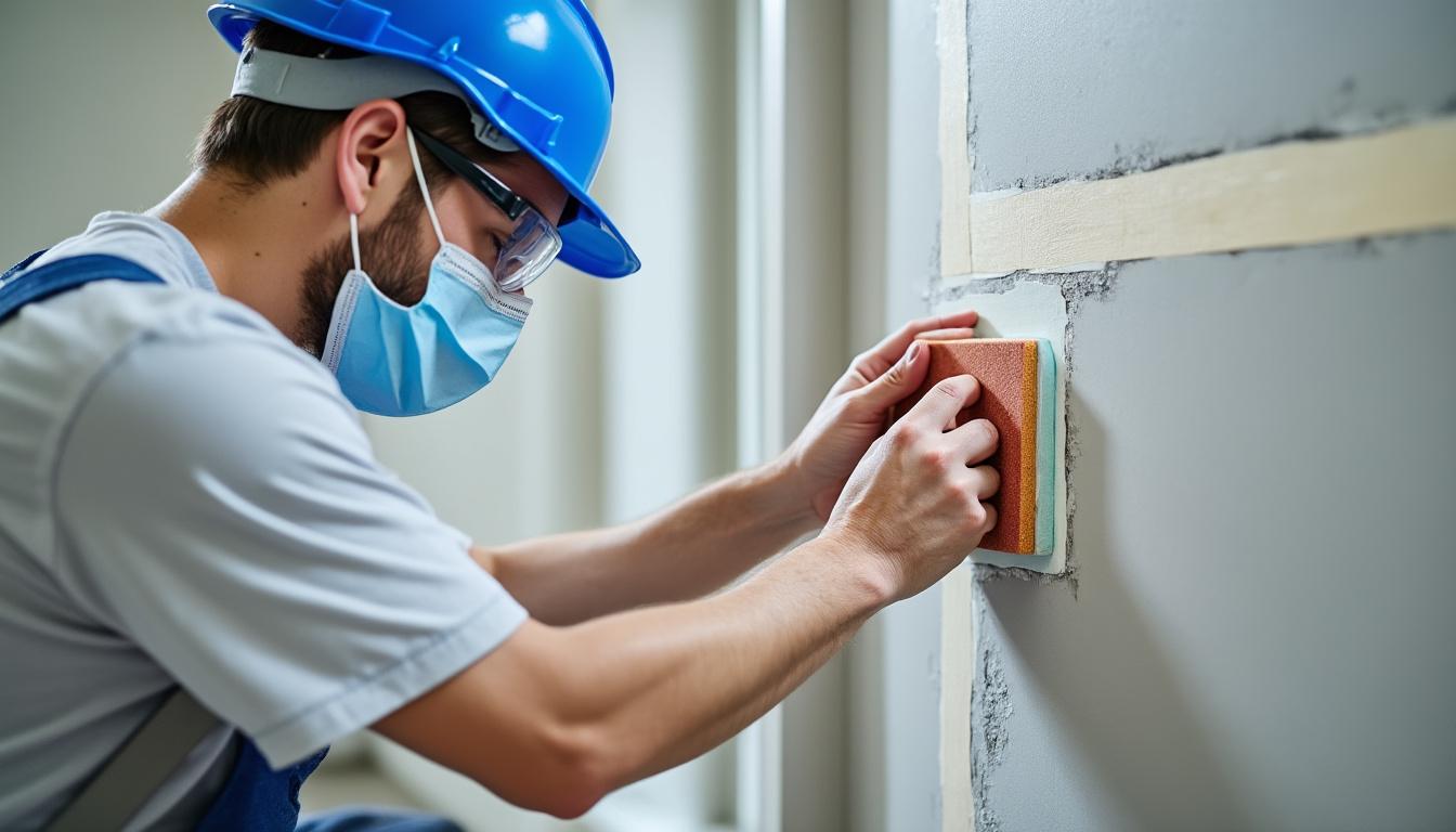 découvrez les techniques essentielles pour un ponçage impeccable des bandes de placo et obtenez des murs lisses prêts à être peints.